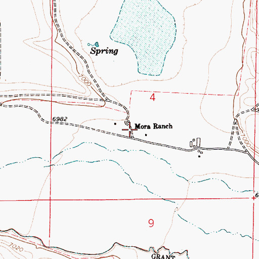 Topographic Map of Mora Ranch, NM