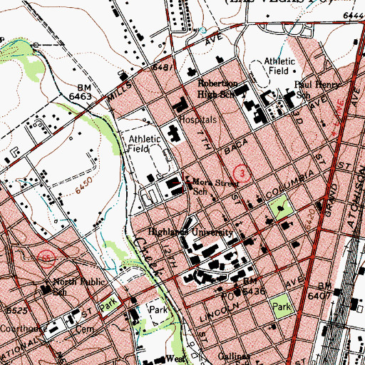 Topographic Map of Mora Street School, NM