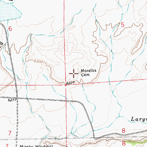 Topographic Map of Morelos Cemetery, NM
