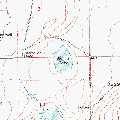 Topographic Map of Morris Lake, NM