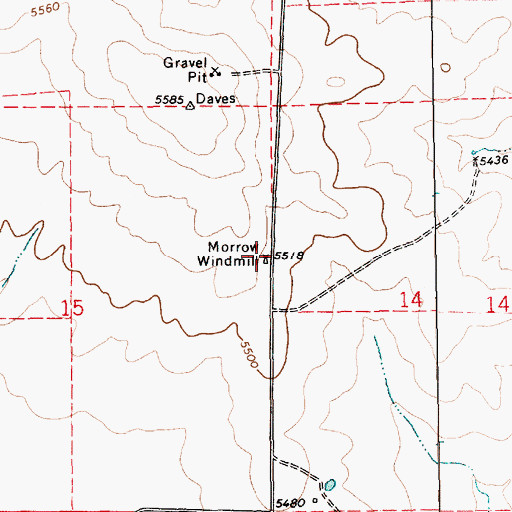 Topographic Map of Morrow Windmill, NM