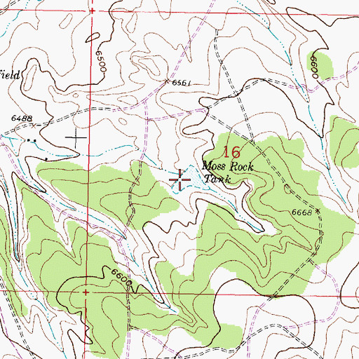 Topographic Map of Moss Rock Tank, NM