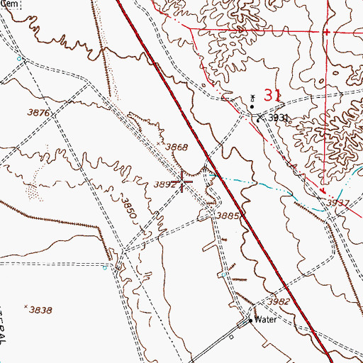Topographic Map of Mossman Arroyo, NM