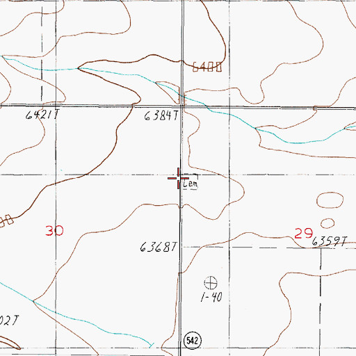 Topographic Map of Mount Calvary Cemetery, NM