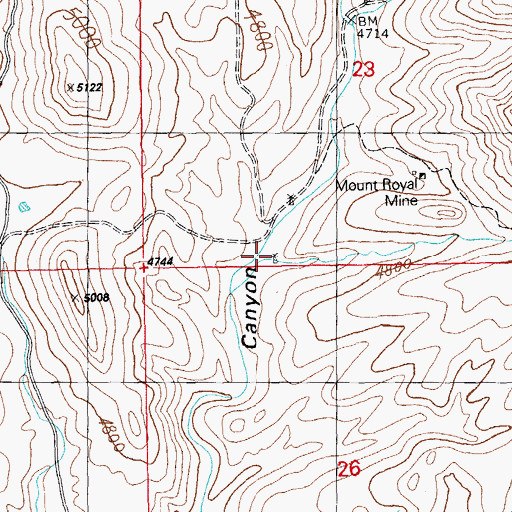 Topographic Map of Mount Royal Windmill, NM