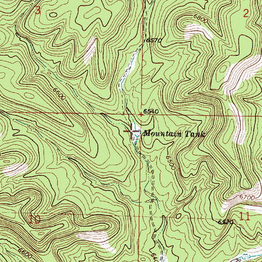 Topographic Map of Mountain Tank, NM
