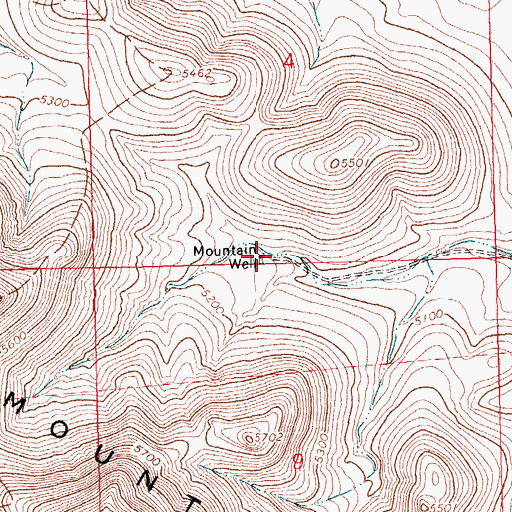 Topographic Map of Mountain Well, NM