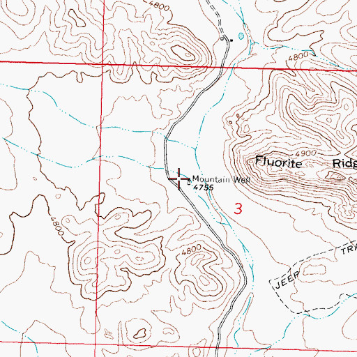 Topographic Map of Mountain Well, NM