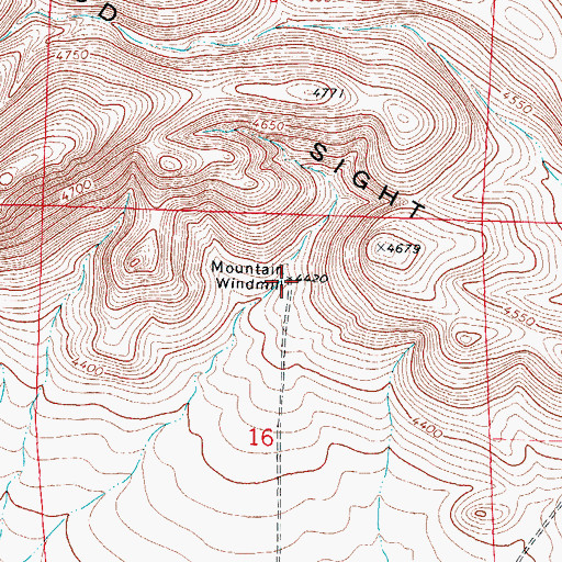 Topographic Map of Mountain Windmill, NM