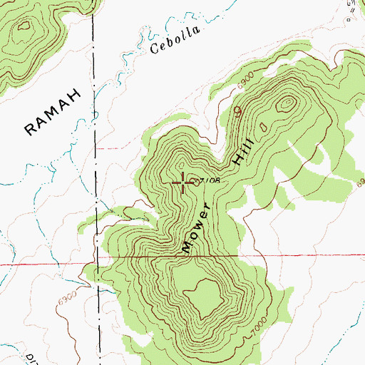 Topographic Map of Mower Hill, NM
