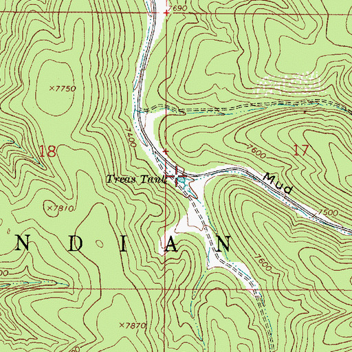Topographic Map of Mud Canyon, NM