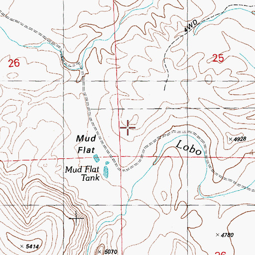 Topographic Map of Mud Flat, NM