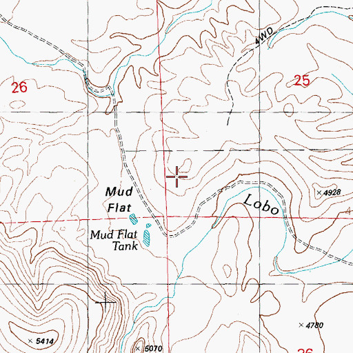 Topographic Map of Mud Flat, NM