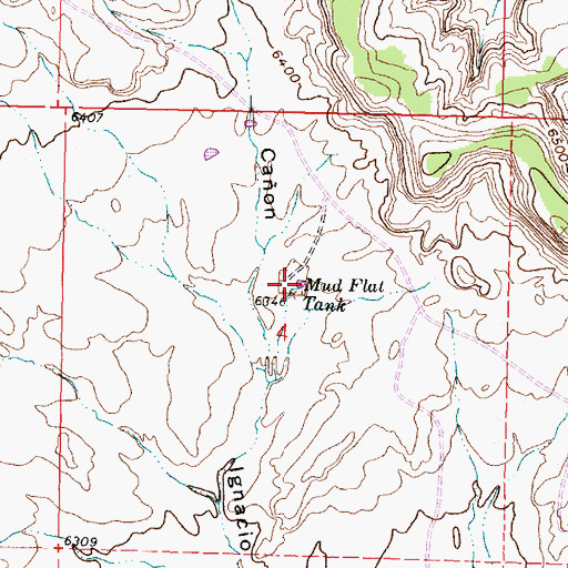 Topographic Map of Mud Flat Tank, NM