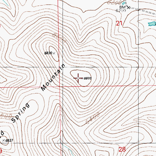 Topographic Map of Mud Spring Mountain, NM