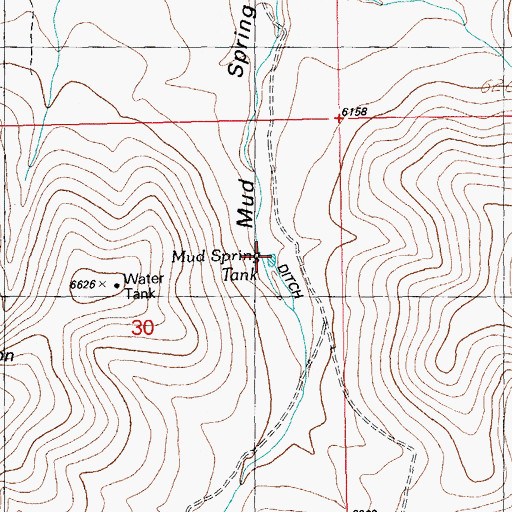 Topographic Map of Mud Spring Tank, NM