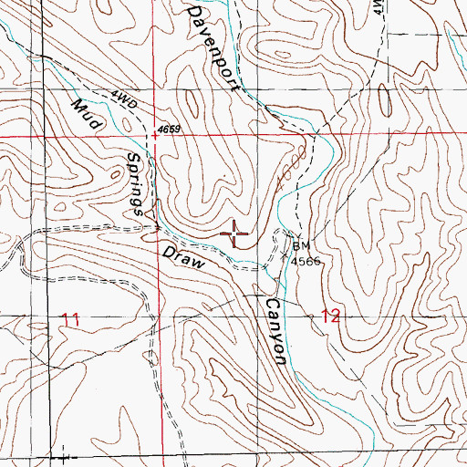 Topographic Map of Mud Springs Draw, NM