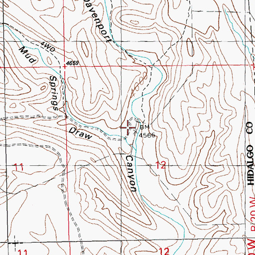 Topographic Map of Mud Springs Ranch, NM