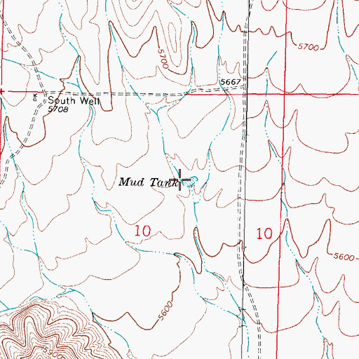 Topographic Map of Mud Tank, NM