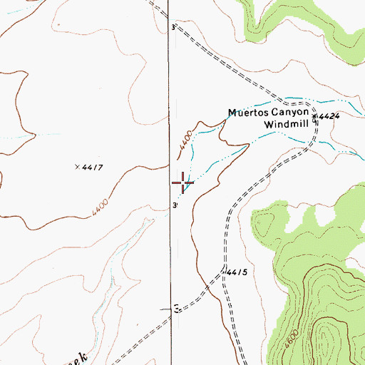 Topographic Map of Muertos Canyon, NM