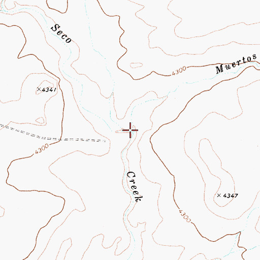 Topographic Map of Muertos Creek, NM
