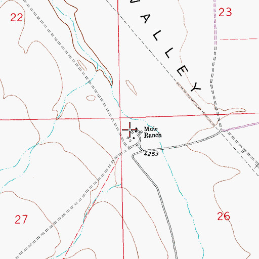 Topographic Map of Muir Ranch, NM