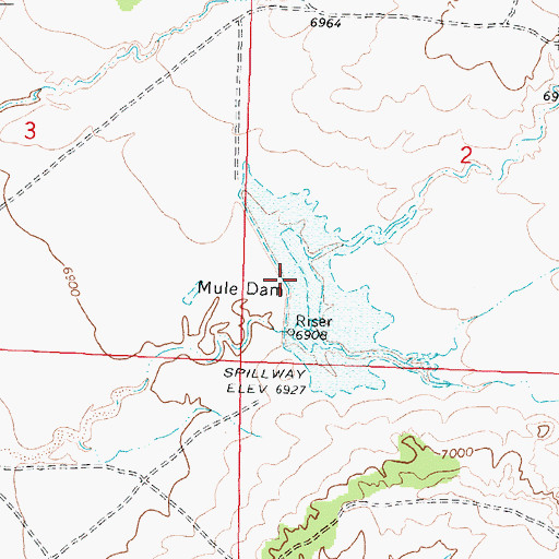 Topographic Map of Mule Dam, NM