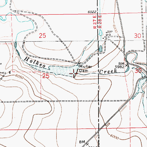 Topographic Map of Muller Dam, NM