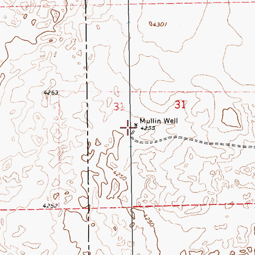 Topographic Map of Mullin Well, NM