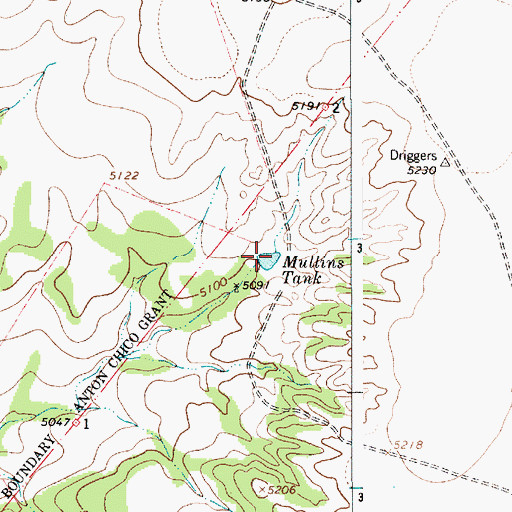 Topographic Map of Mullins Tank, NM