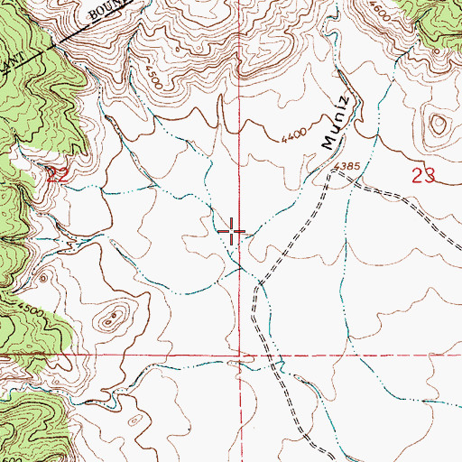 Topographic Map of Muniz Canyon, NM