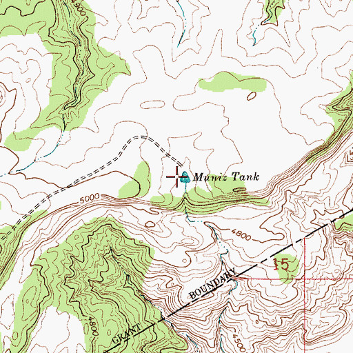 Topographic Map of Muniz Tank, NM