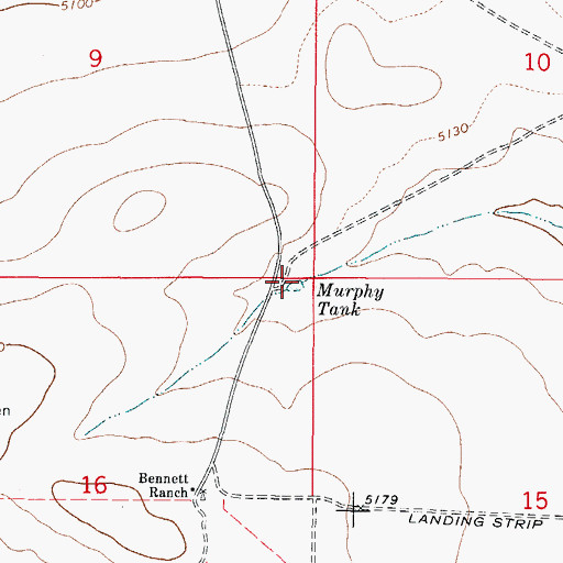 Topographic Map of Murphy Tank, NM