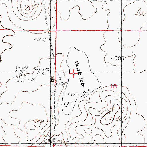 Topographic Map of Muzzle Lake, NM