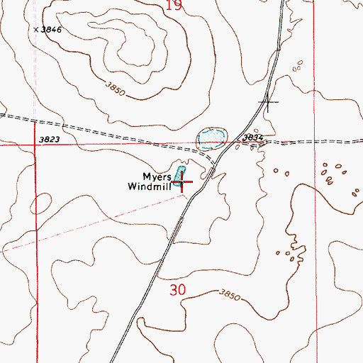 Topographic Map of Myers Windmill, NM