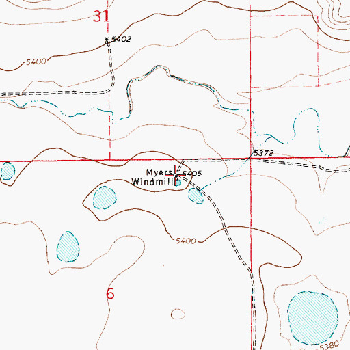 Topographic Map of Myers Windmill, NM