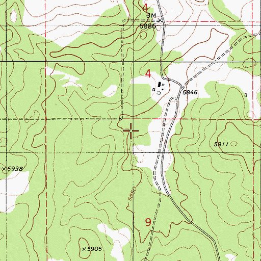 Topographic Map of Nalda Ranch, NM