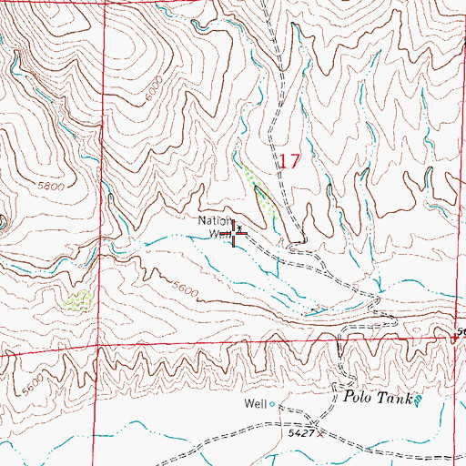 Topographic Map of Nation Well, NM