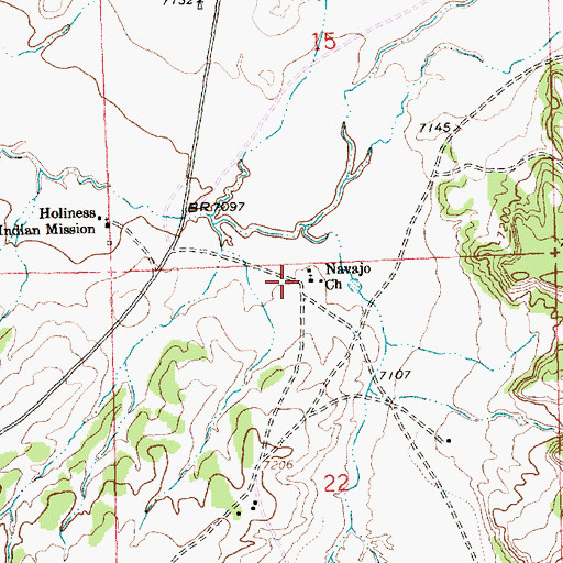 Topographic Map of Navajo Church, NM