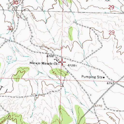 Topographic Map of Navajo Miracle Church, NM