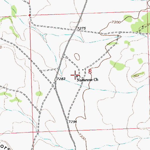 Topographic Map of Nazarene Church, NM