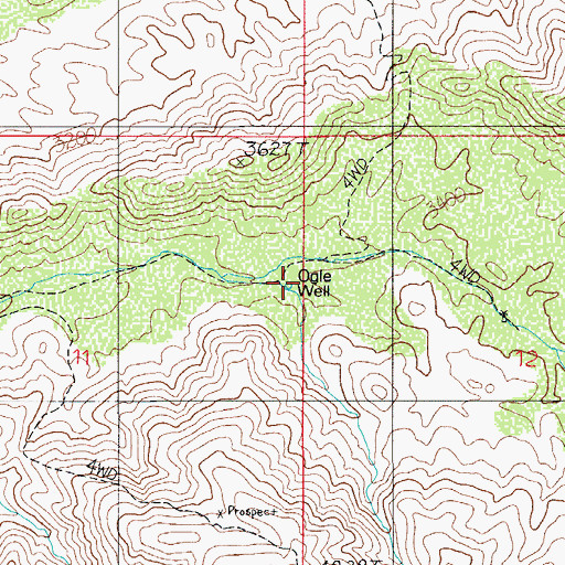 Topographic Map of Ogle Well, AZ