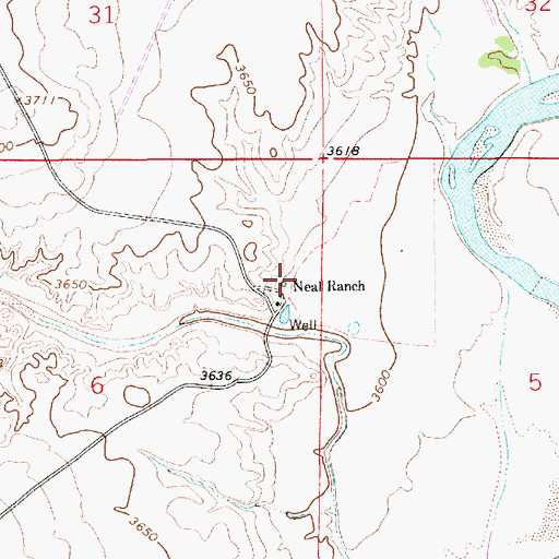 Topographic Map of Neal Ranch, NM
