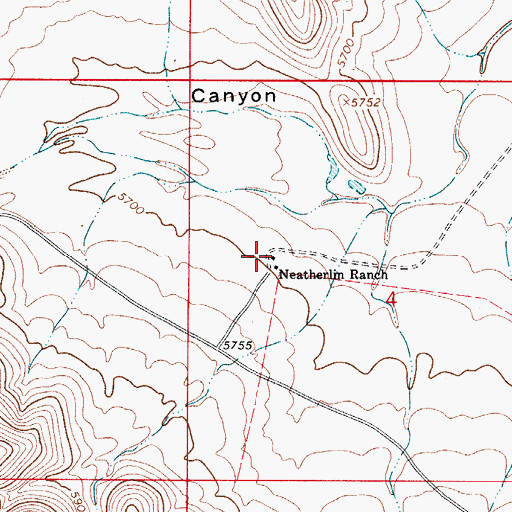 Topographic Map of Neatherlin Ranch, NM