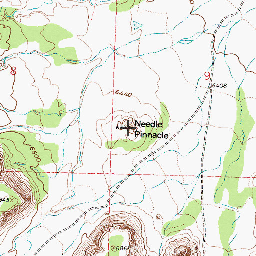 Topographic Map of Needle Pinnacle, NM