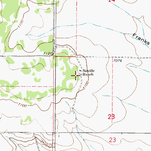Topographic Map of Neville Ranch, NM