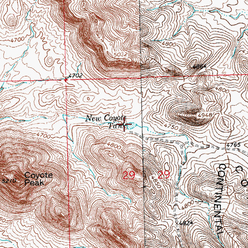 Topographic Map of New Coyote Tank, NM