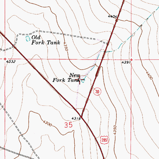 Topographic Map of New Fork Tank, NM