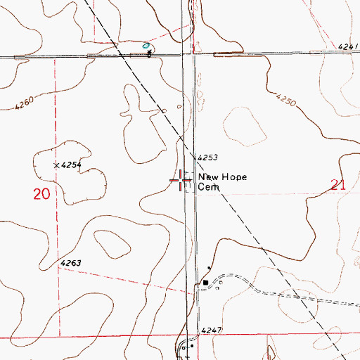 Topographic Map of New Hope Cemetery, NM