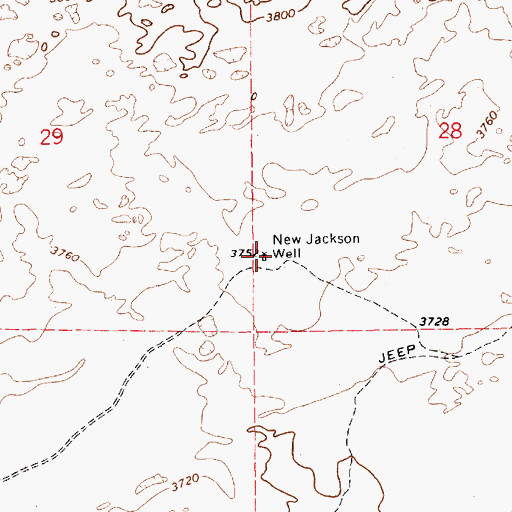 Topographic Map of New Jackson Well, NM